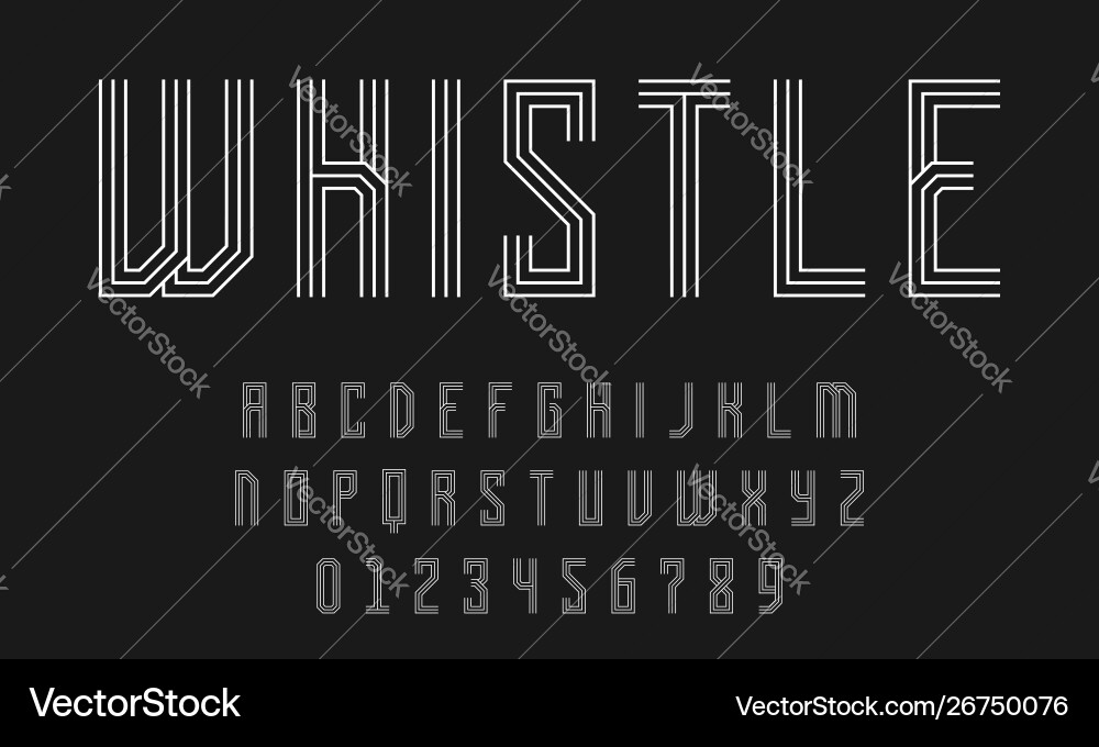 Set alphabets font modern design with lines Vector Image