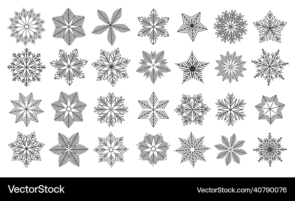 Set Schneeflockenelement für Weihnachten Set Schneeflockenelement für Weihnachten vektorbild