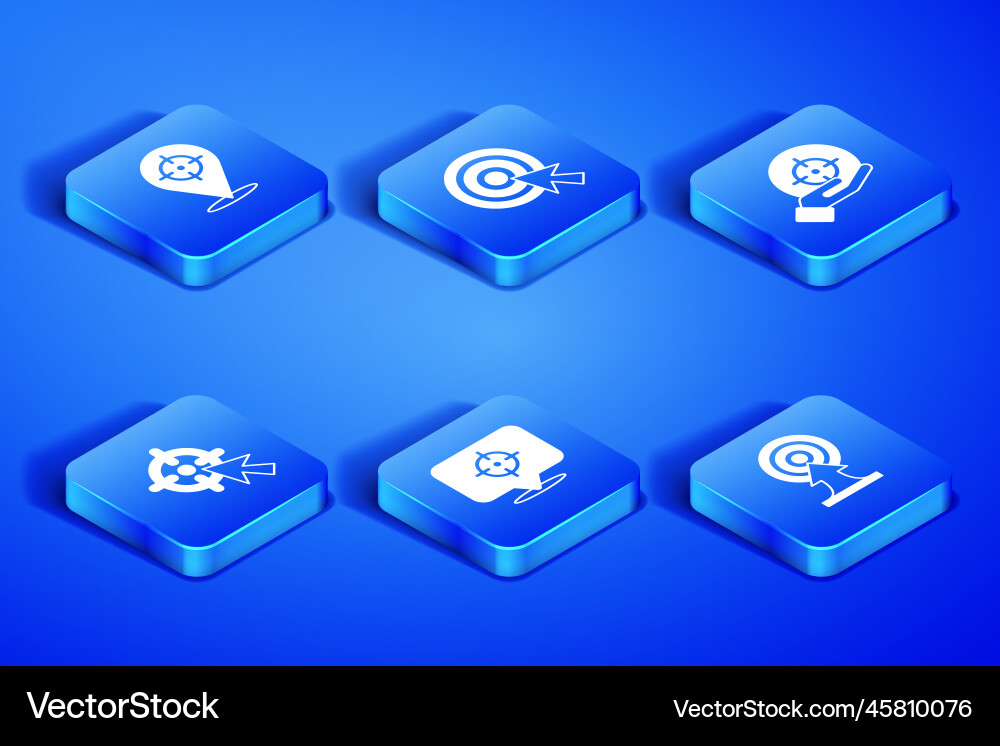 Set target with arrow and icon Vector Image