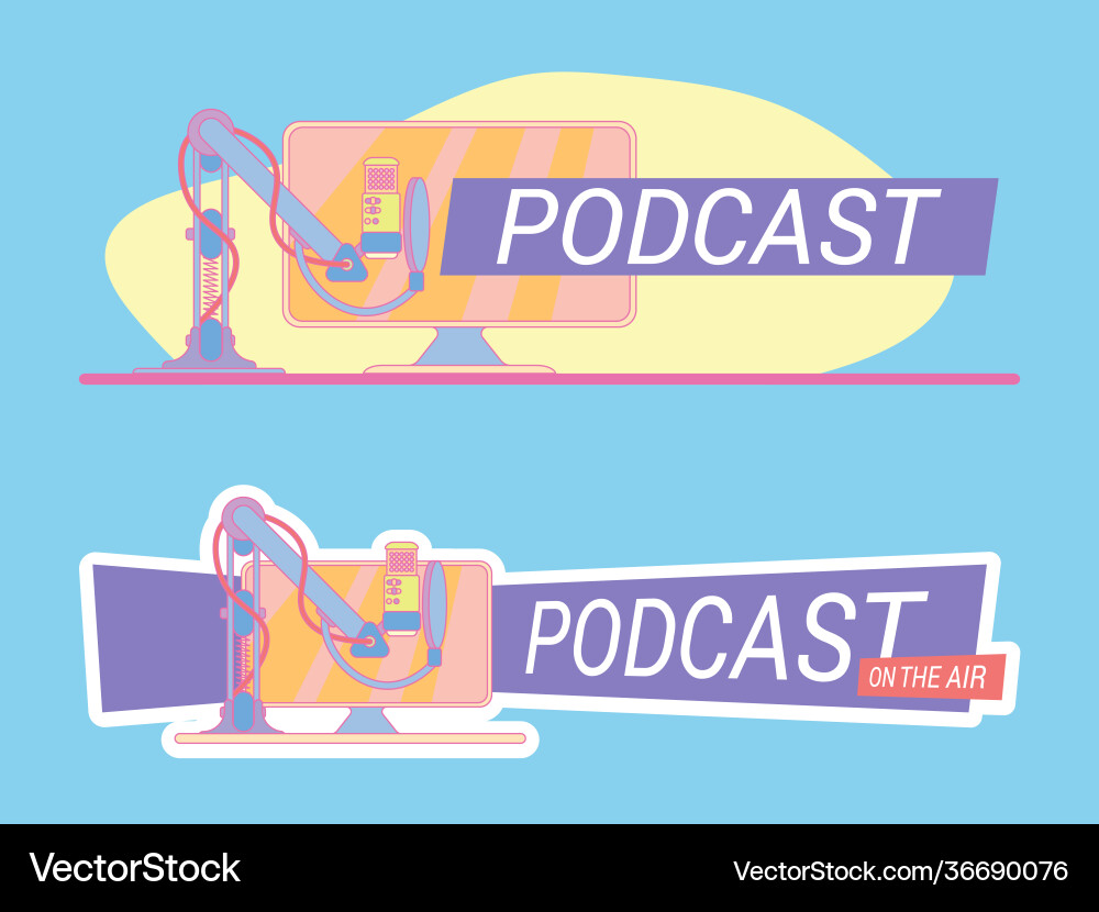 Studio desktop microphone with broadcast text over Studio desktop microphone with broadcast text over vector image