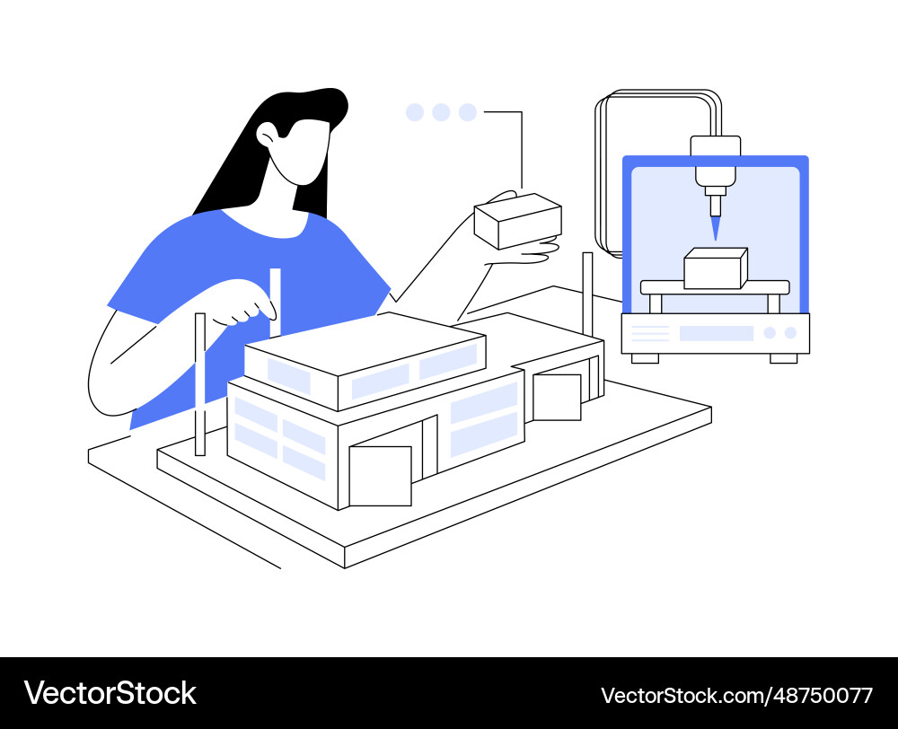 3d printing in architecture abstract concept 3d printing in architecture abstract concept vector image