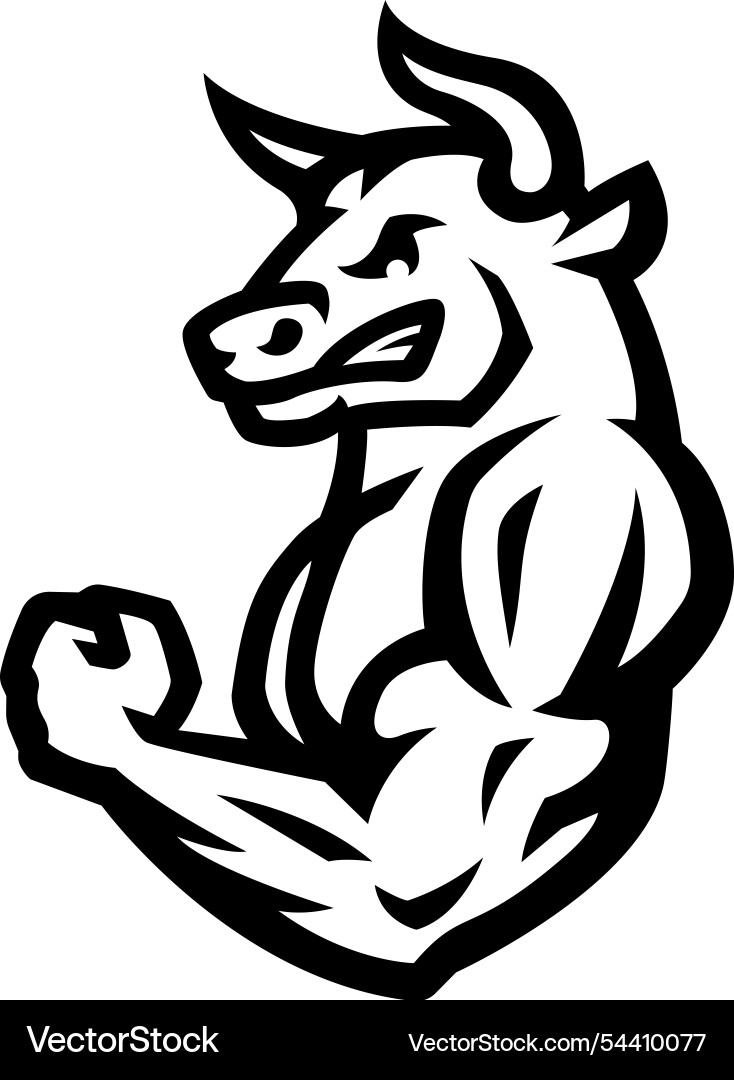 Bodybuilder with a bull head vector image