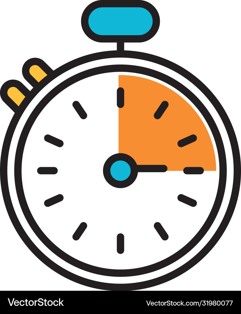 Chronometer timer fill style icon Chronometer timer fill style icon vector image