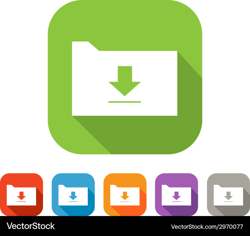 Color set of flat folder with upload sign vector image