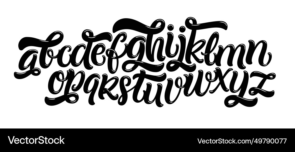 Handwritten script alphabet vector image