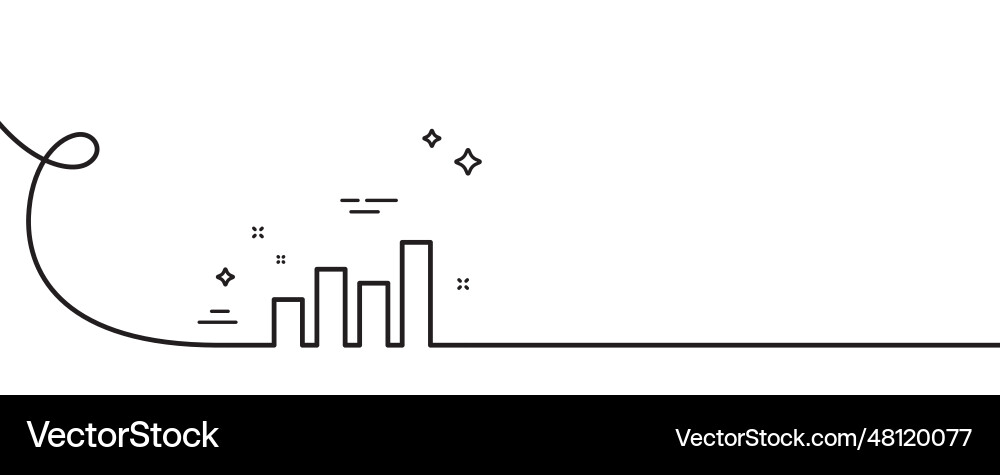 Histogram chart line icon financial graph Histogram chart line icon financial graph vector image