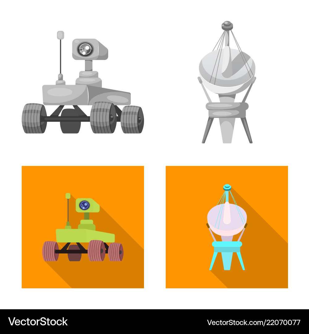 Isolated object of mars and space icon set Isolated object of mars and space icon set vector image