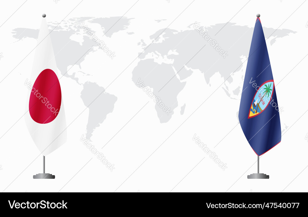 Japan und Guam-Flags für das offizielle Treffen Japan und Guam-Flags für das offizielle Treffen vektorbild