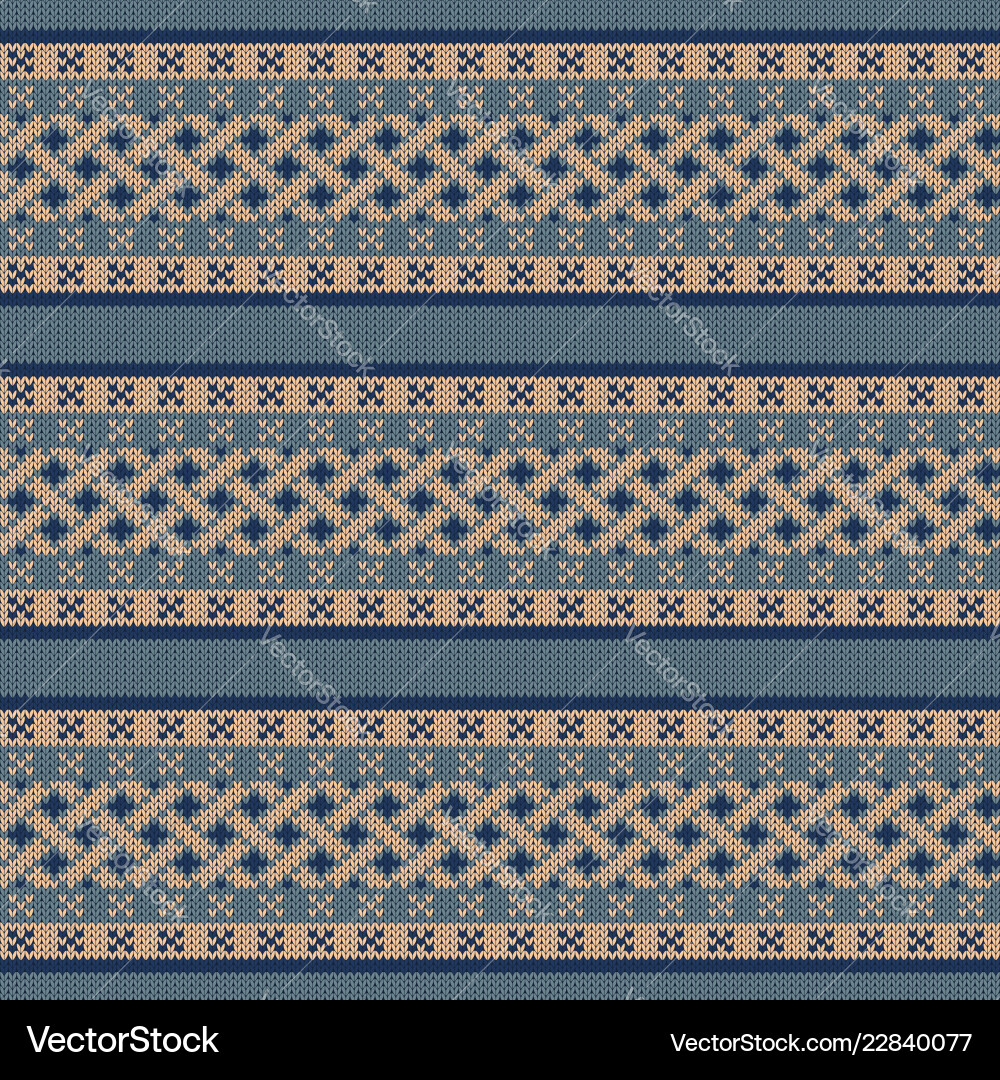 Knitted pattern with elements of the celtic knot Knitted pattern with elements of the celtic knot vector image