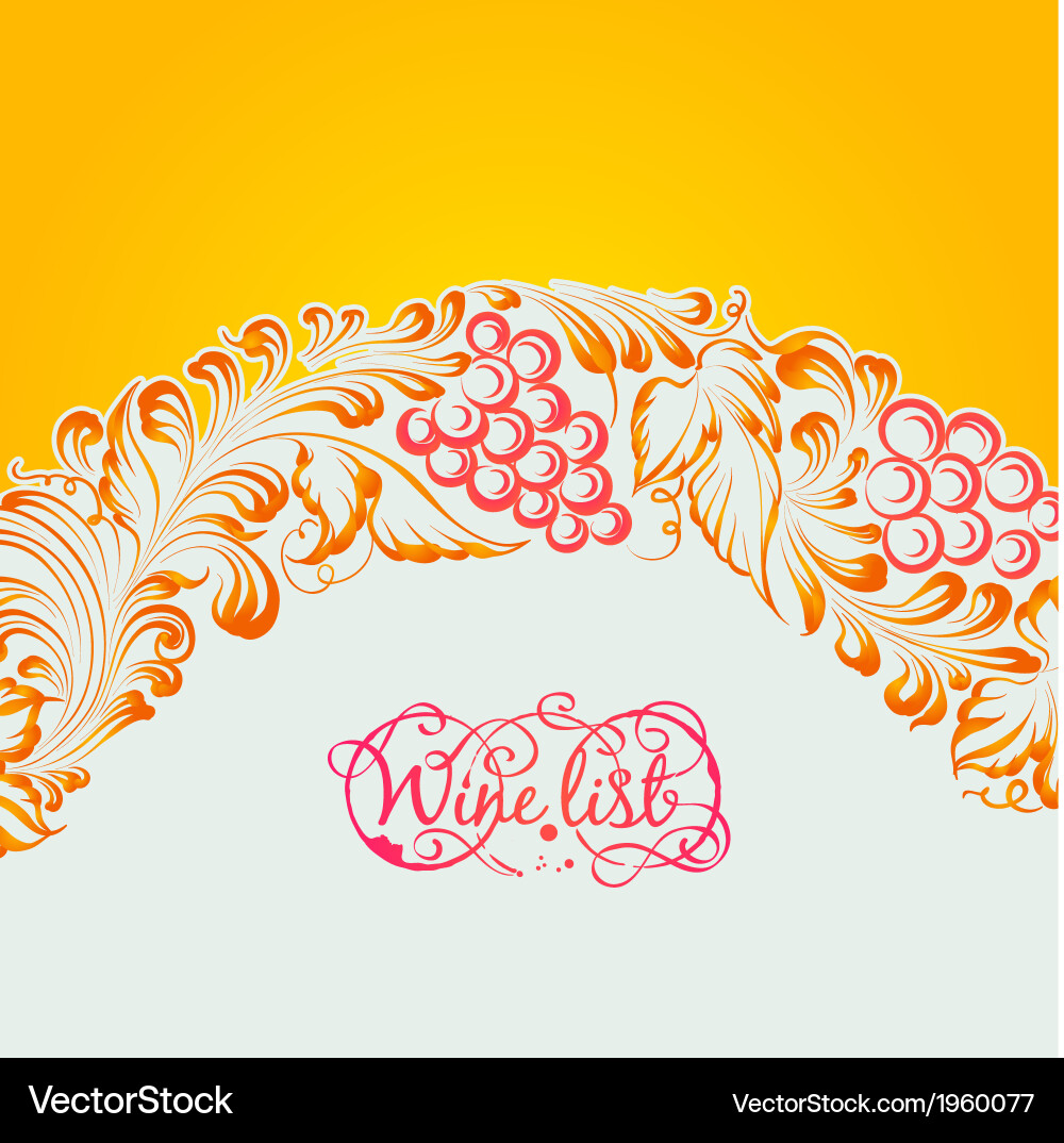 Menu design wine list vector image