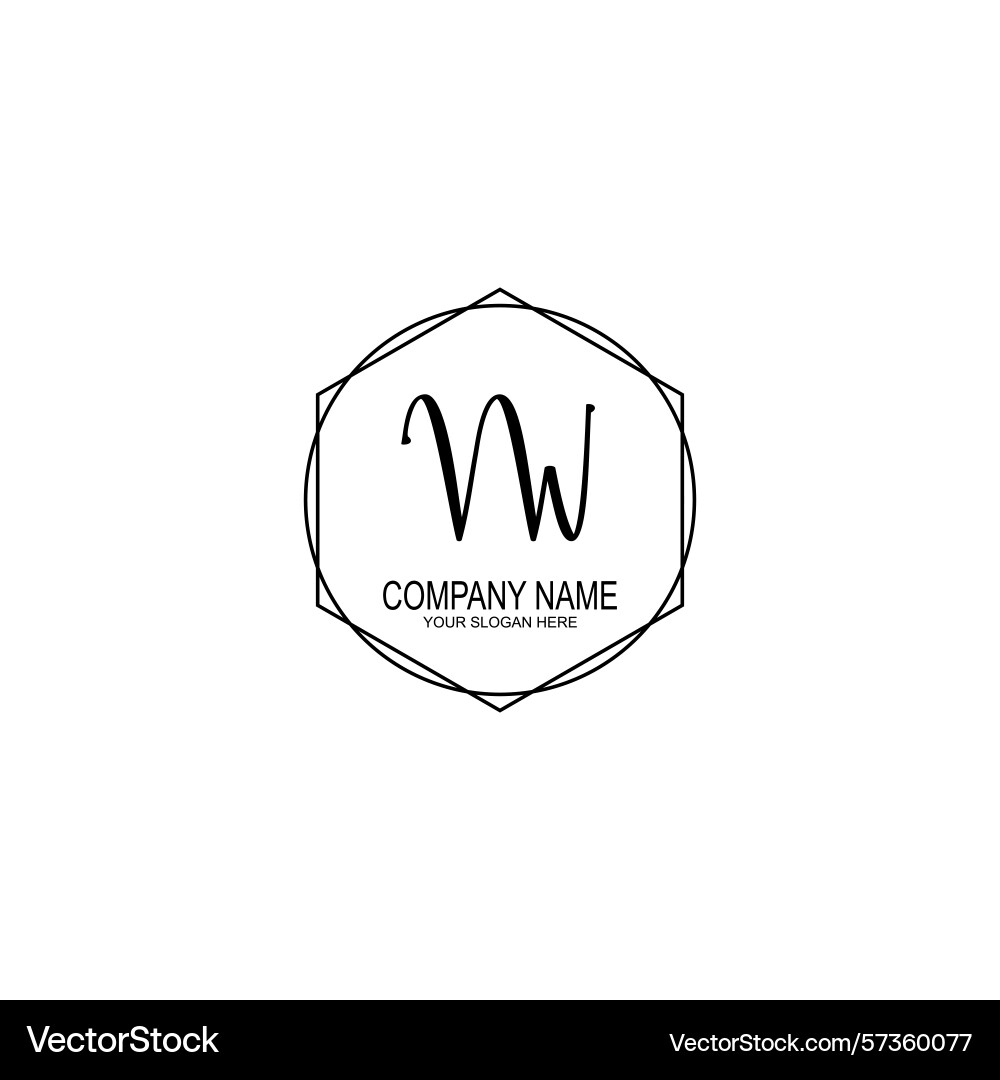 Minimalist handwritten vw initial logos with soft Minimalist handwritten vw initial logos with soft Vector Image