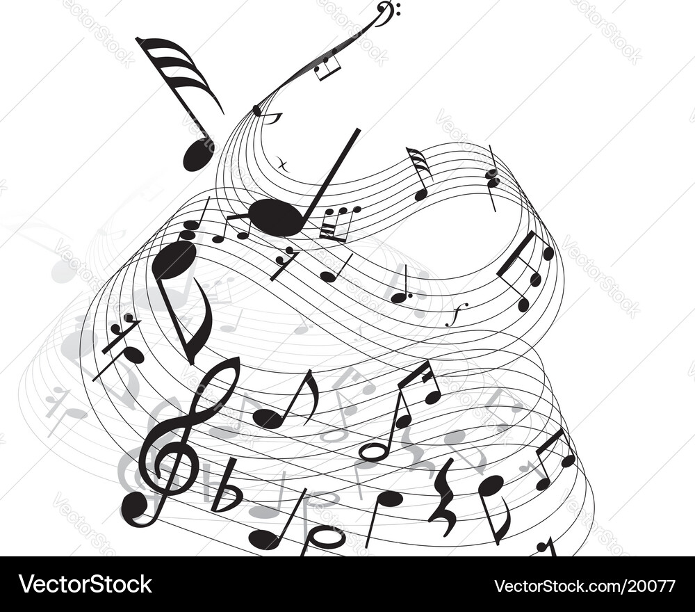 Musical Notes Swirl vector image