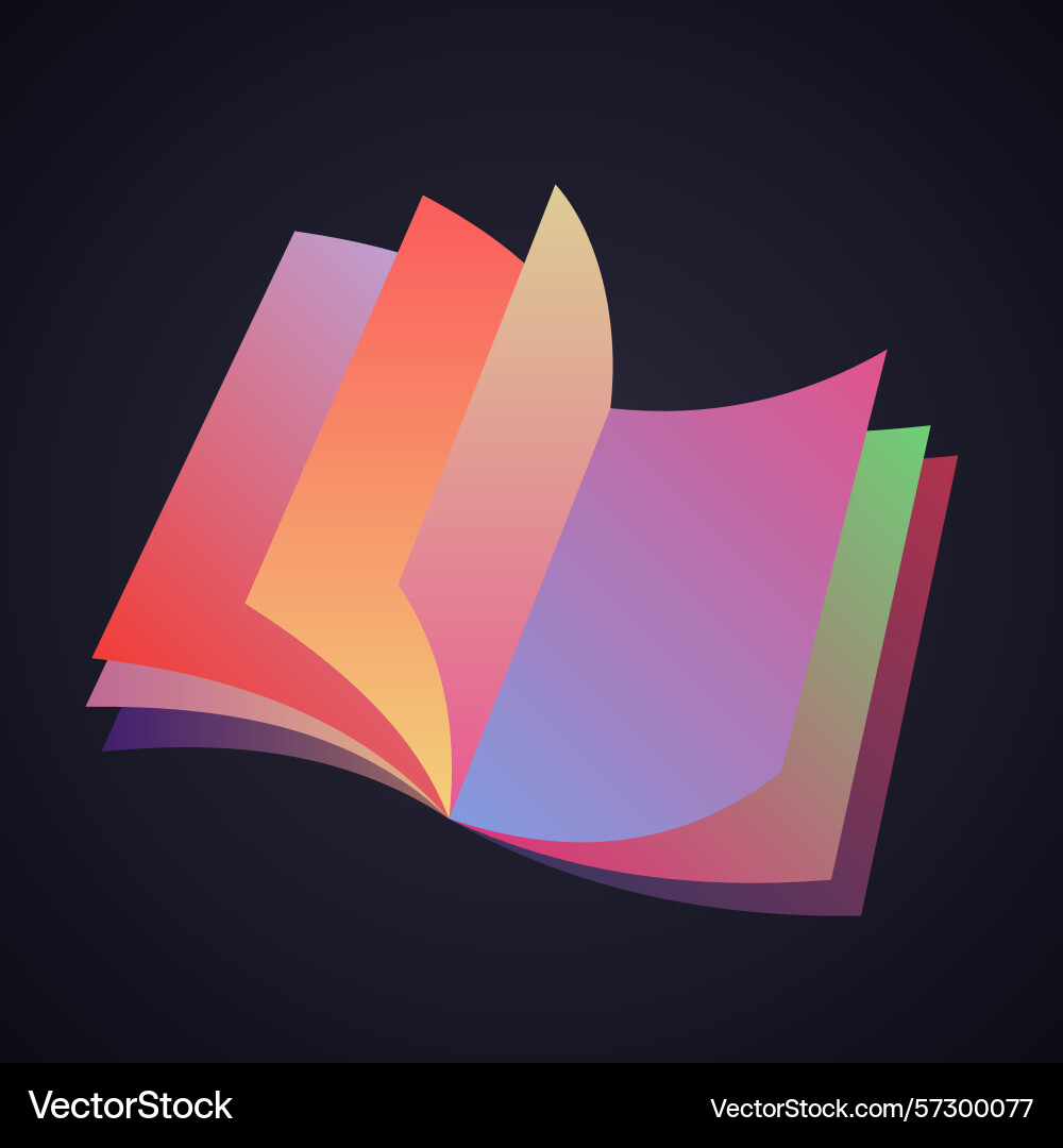Open book with pages of different colors Vector Image