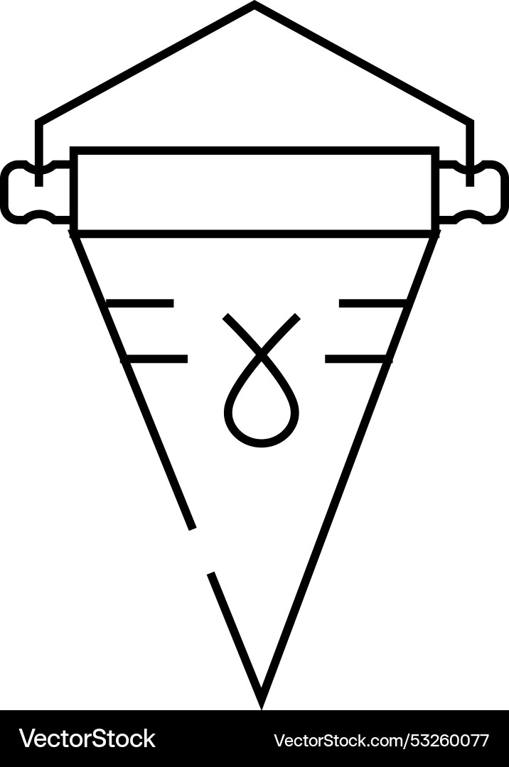 Pennant flag line icon Royalty Free Vector Image