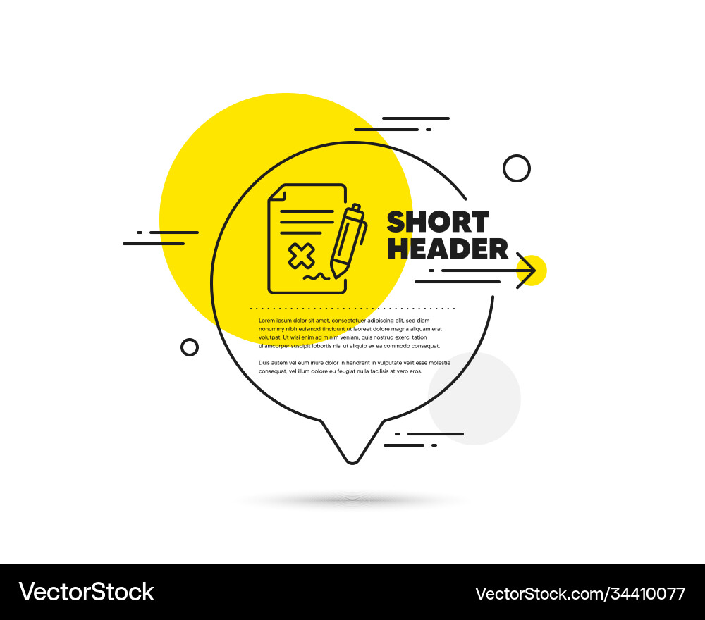 Reject file line icon decline document sign Reject file line icon decline document sign vector image