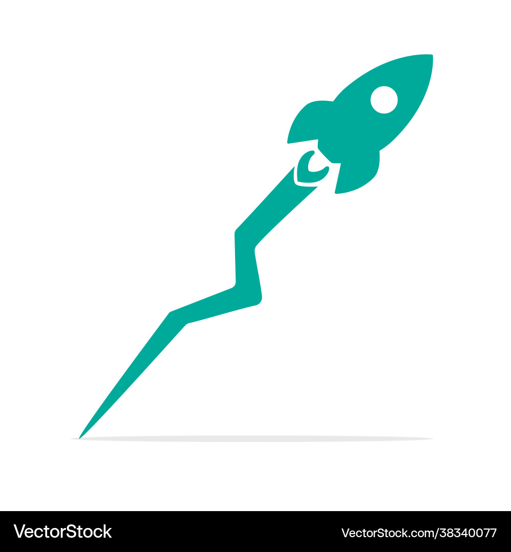 Rocket shape graph up idea a business Rocket shape graph up idea a business Vector Image