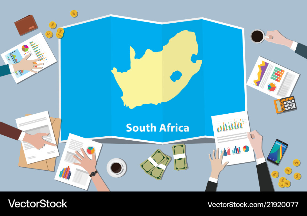 Südafrika Wirtschaft Land Wachstum Nation Team Südafrika Wirtschaft Land Wachstum Nation Team Vektorbild