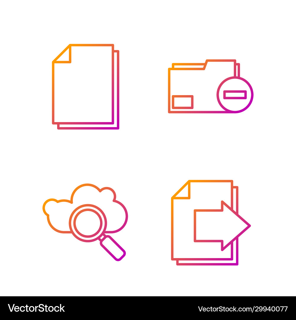 Set line next page arrow search cloud computing Vector Image
