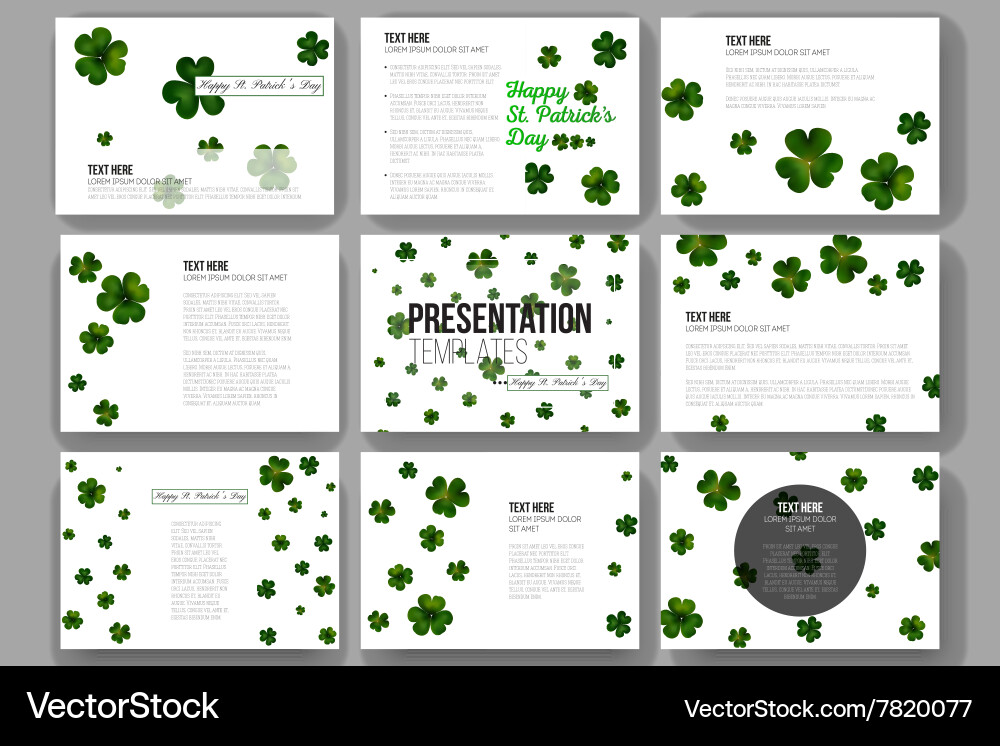 Set of 9 templates for presentation slides Vector Image