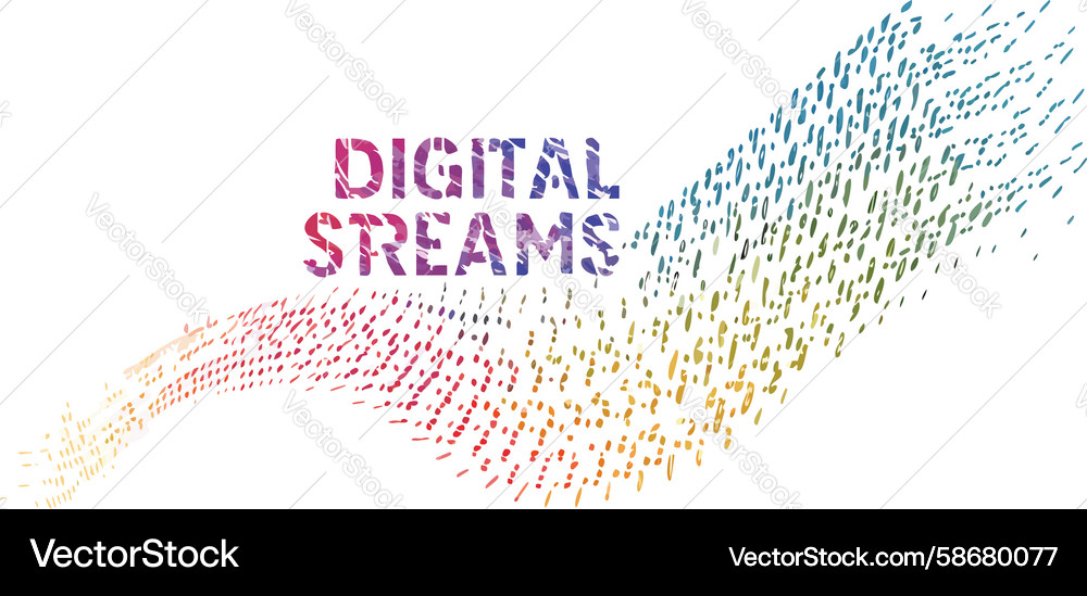 Simplistic digital streams text art design Vector Image