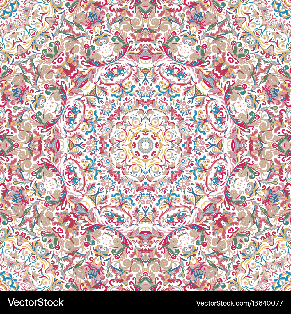 Stylized flowers oriental wallpaper retro seamless vector image