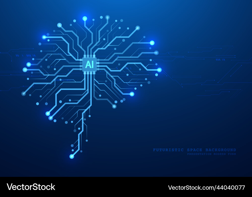 Technological brain and machine learning concept Vector Image