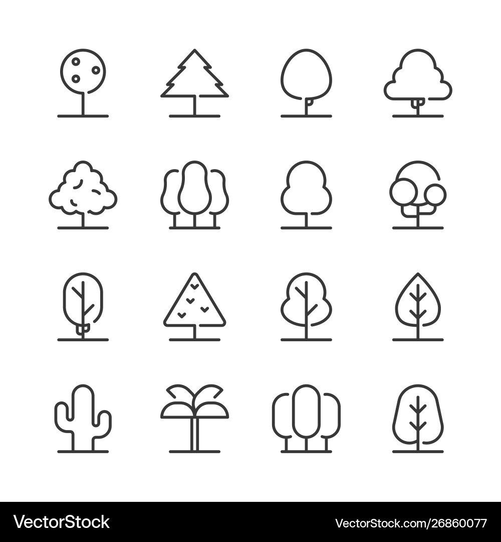 Tree icon set Tree icon set vector image
