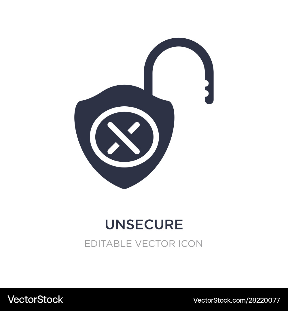 Unsecure icon on white background simple element Unsecure icon on white background simple element vector image