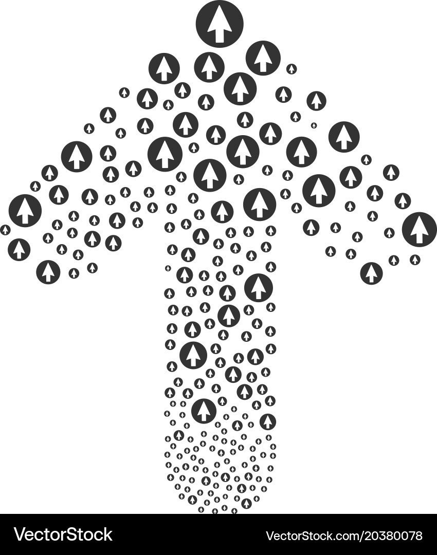Ahead directed arrow shape with rounded Vector Image