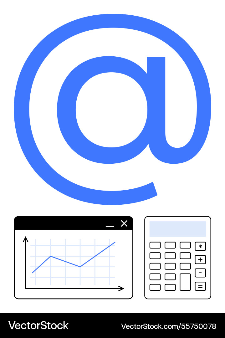 Data analysis and digital communication featuring Data analysis and digital communication featuring vector image