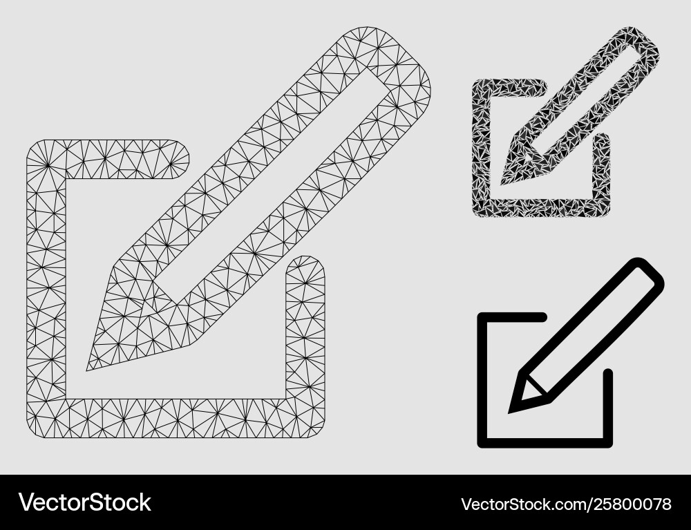 Edit mesh 2d model and triangle mosaic icon Edit mesh 2d model and triangle mosaic icon vector image