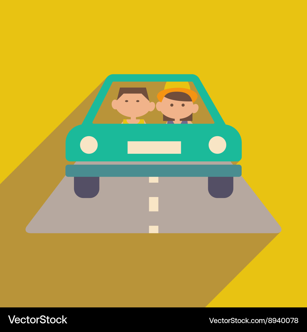 Flat with shadow icon and mobile application vector image