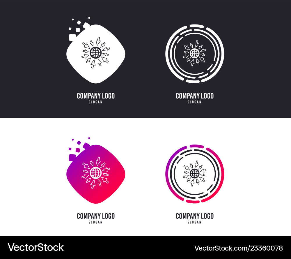 Go to web icon globe with mouse cursors Go to web icon globe with mouse cursors Vector Image