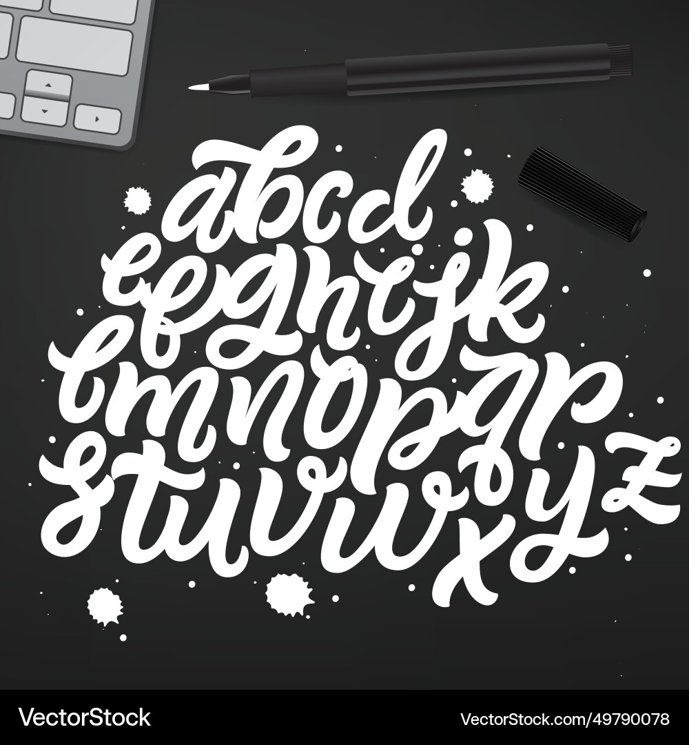 Handwritten script alphabet vector image