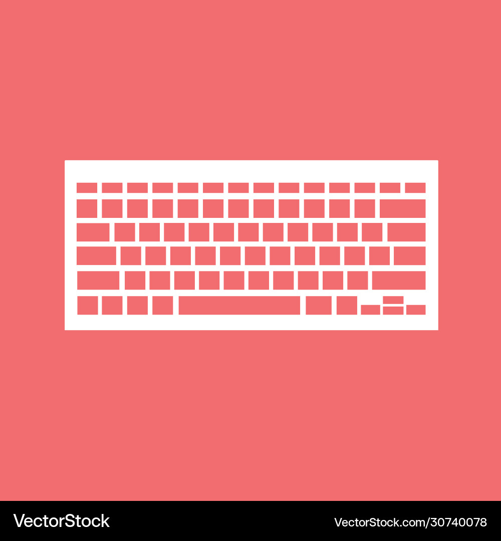 Keyboard icon for websites and apps image on red Keyboard icon for websites and apps image on red Vector Image