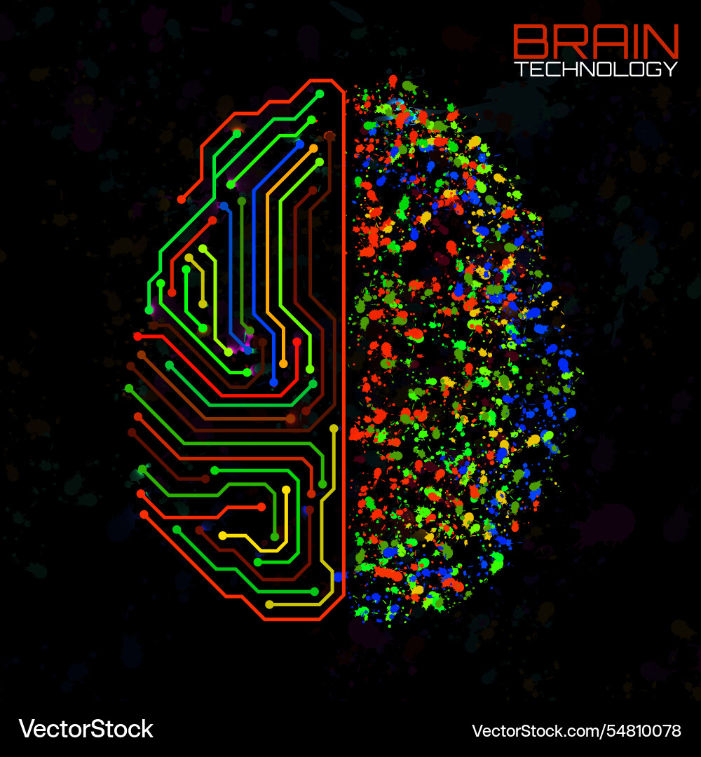 Left right human brain concept logic part Left right human brain concept logic part Vector Image