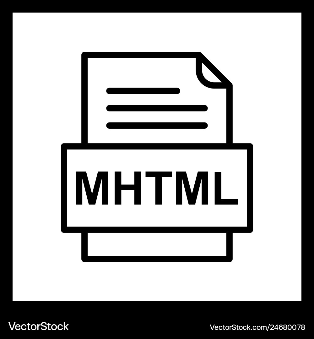 Mhtml file document icon Vector Image
