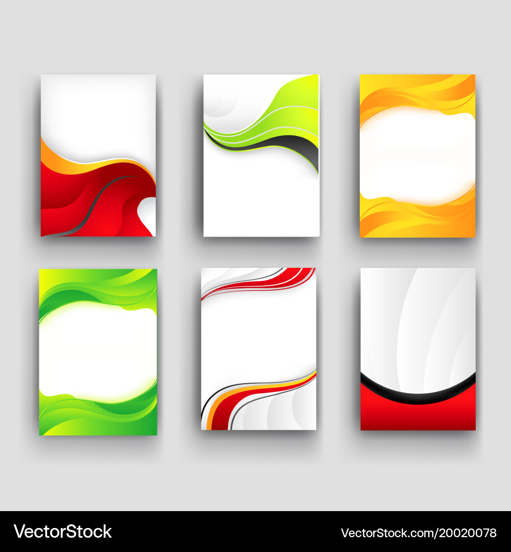 Minimal curve wave set background with shadow Vector Image
