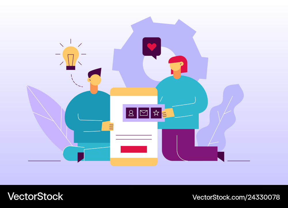 Mobile App Development Workflow vector image