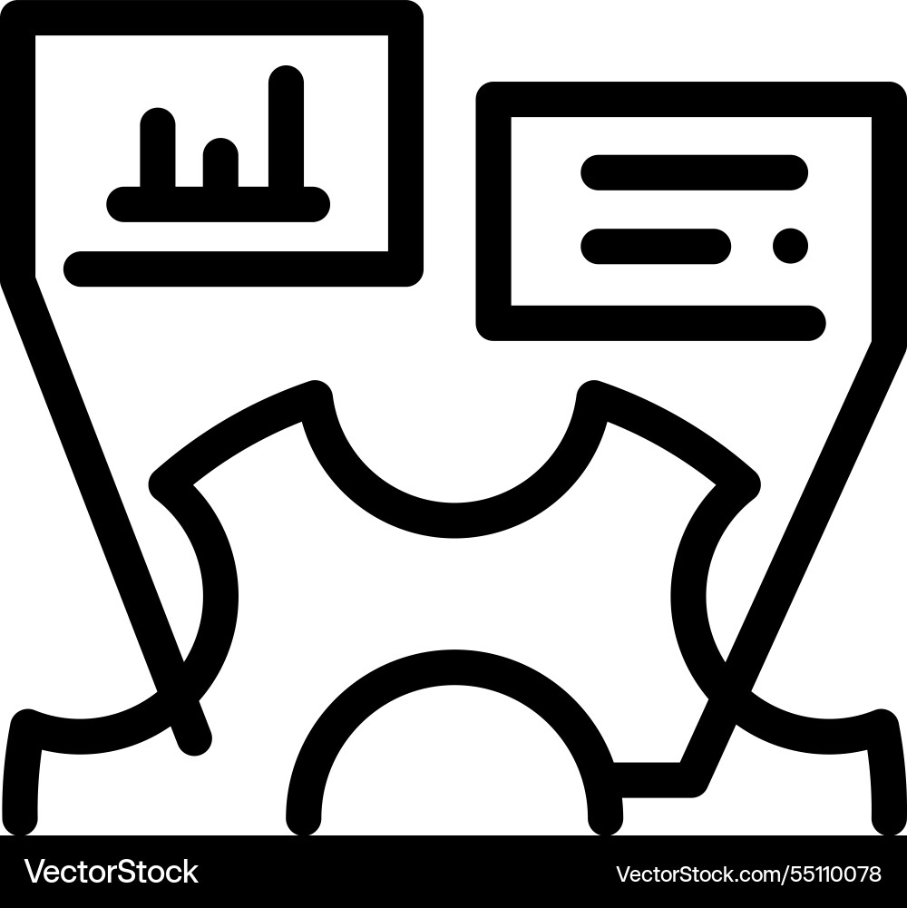 Monitoring icon thin linear style design isolated Monitoring icon thin linear style design isolated vector image
