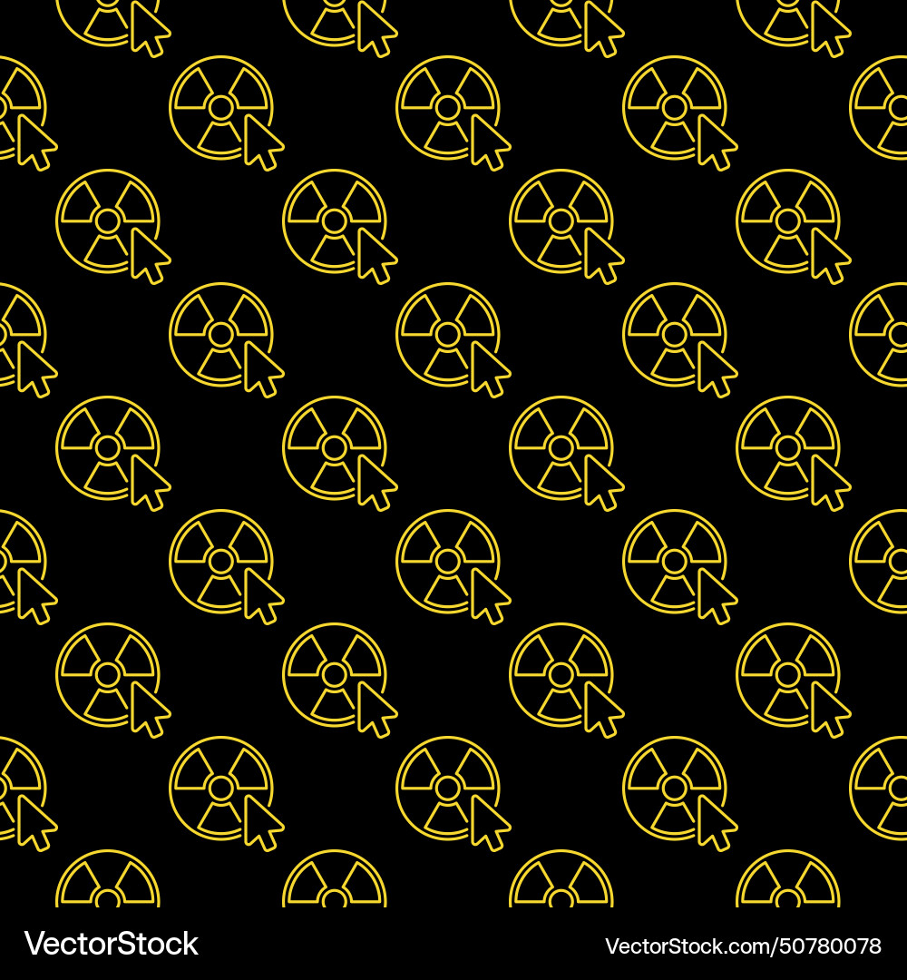 Mouse click on radiation symbol seamless pattern Mouse click on radiation symbol seamless pattern vector image