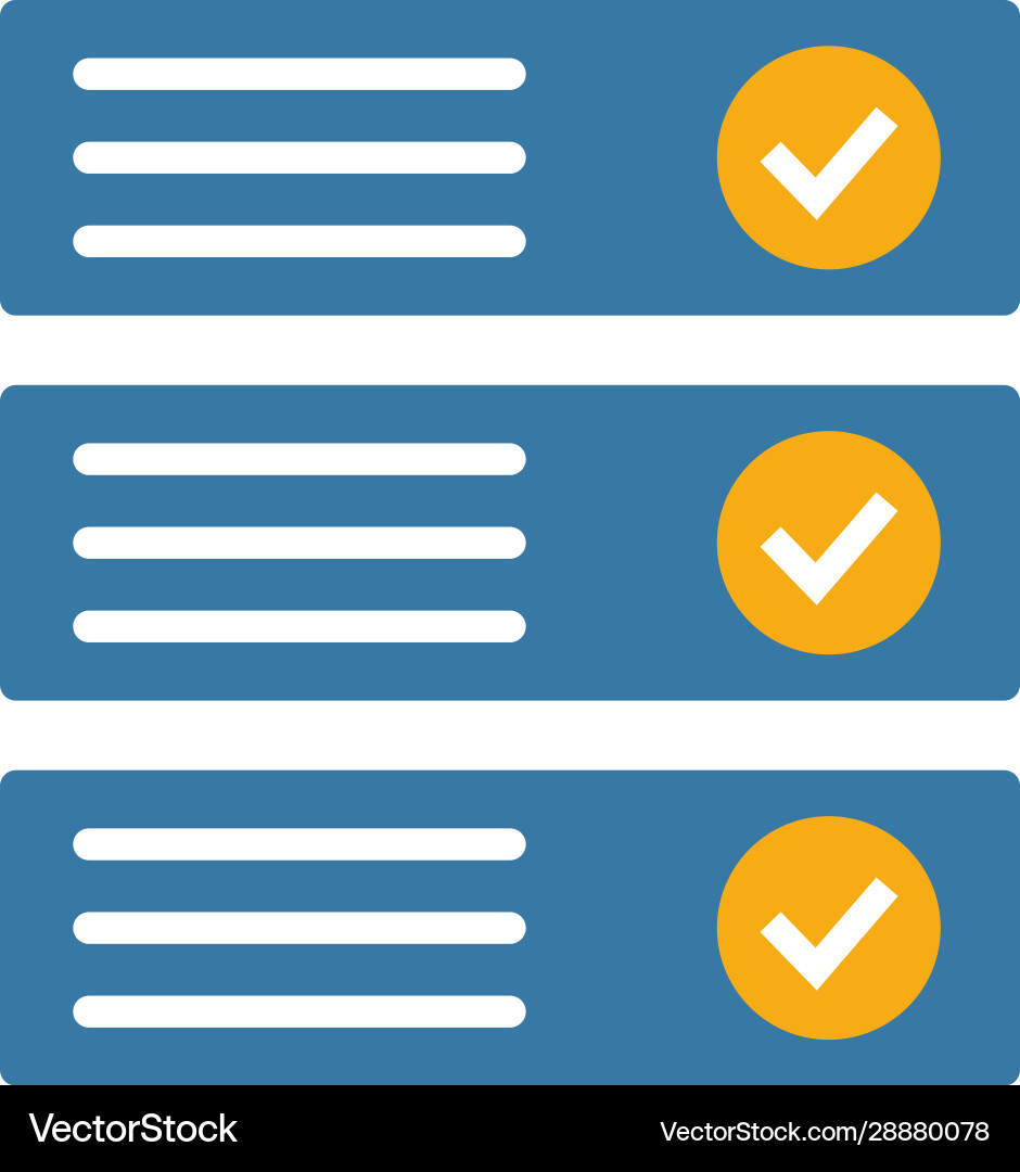 Ordered records icon set four elements vector image