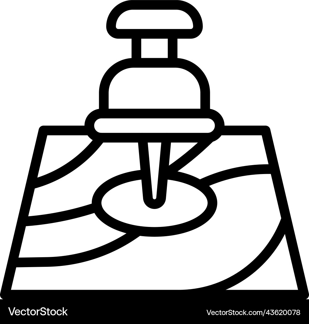 Pushpin on map icon location and navigation vector image