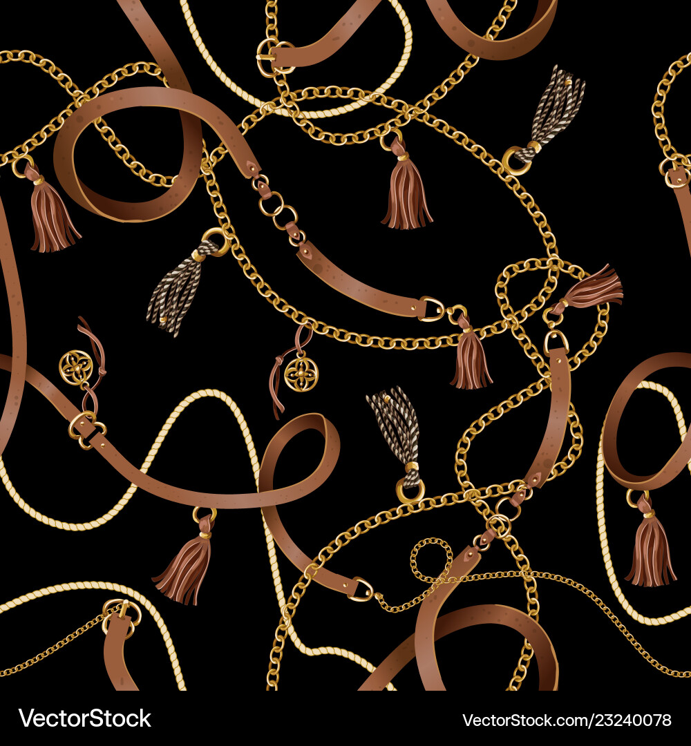 Seamless pattern with belts chain Seamless pattern with belts chain vector image
