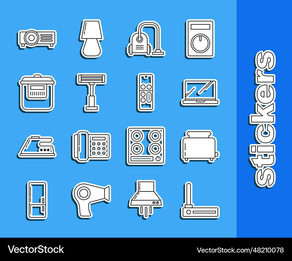 Set line router and wi-fi signal toaster vector image