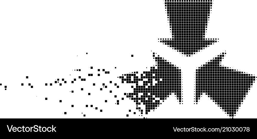 Shrink arrows fragmented pixel icon Shrink arrows fragmented pixel icon Vector Image