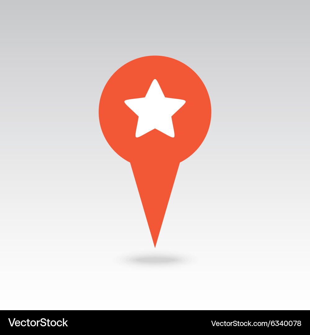 Star favorite pin map icon pointer markers vector image