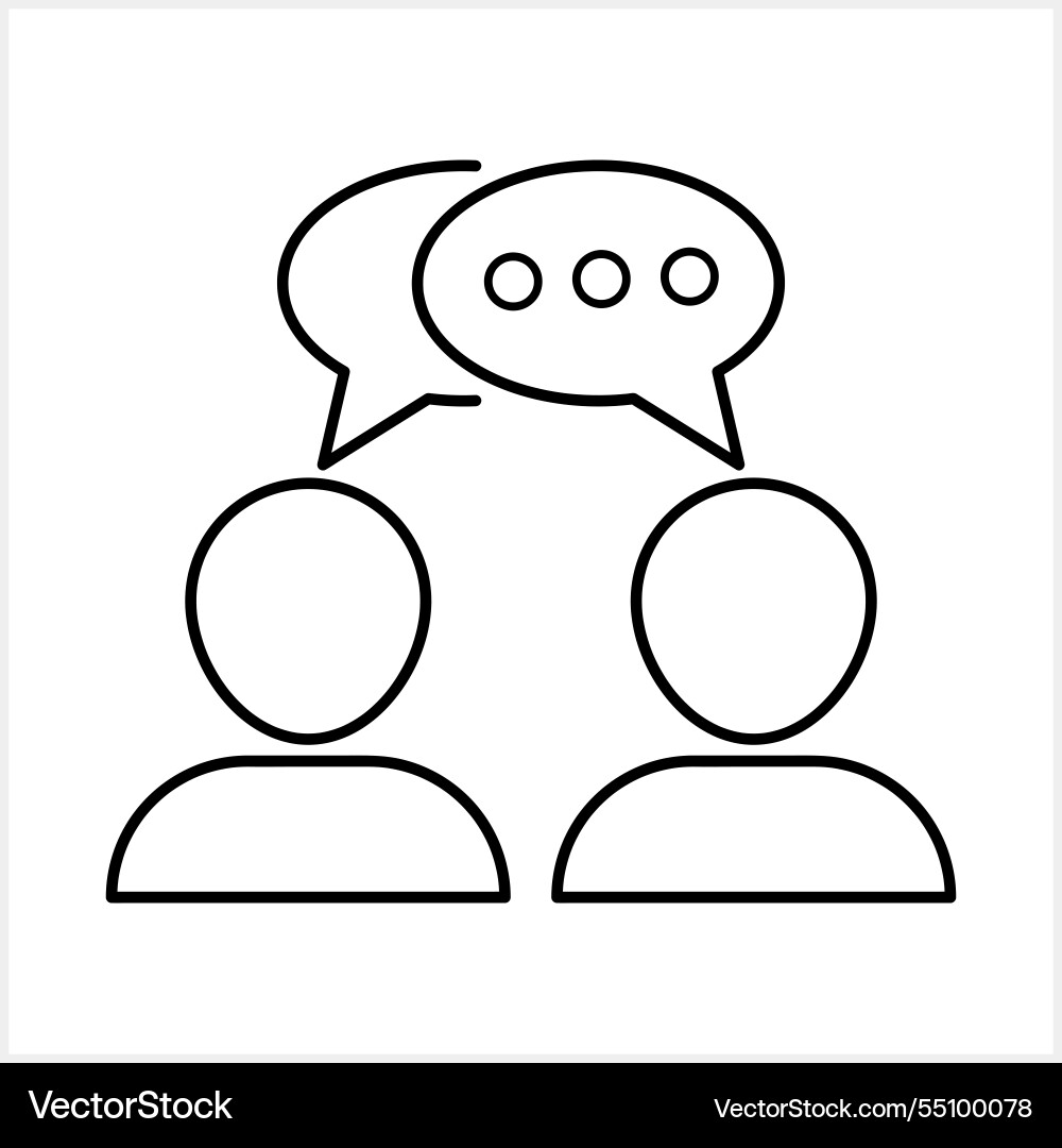 Talk icon isolated dialog or interview Talk icon isolated dialog or interview Vector Image