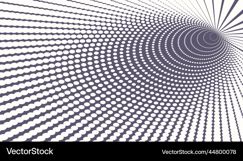 Tunnel from radial dots in circle form circular Vector Image