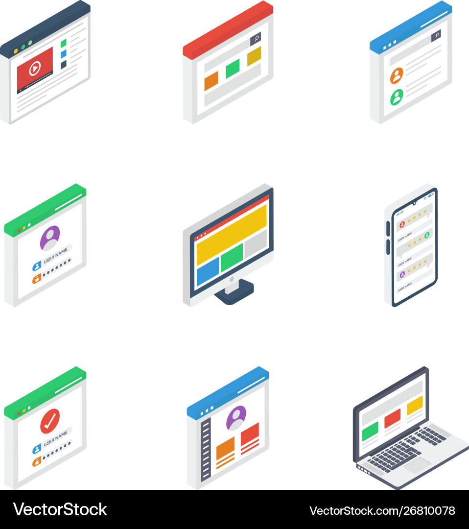 User interface website isometric vector image